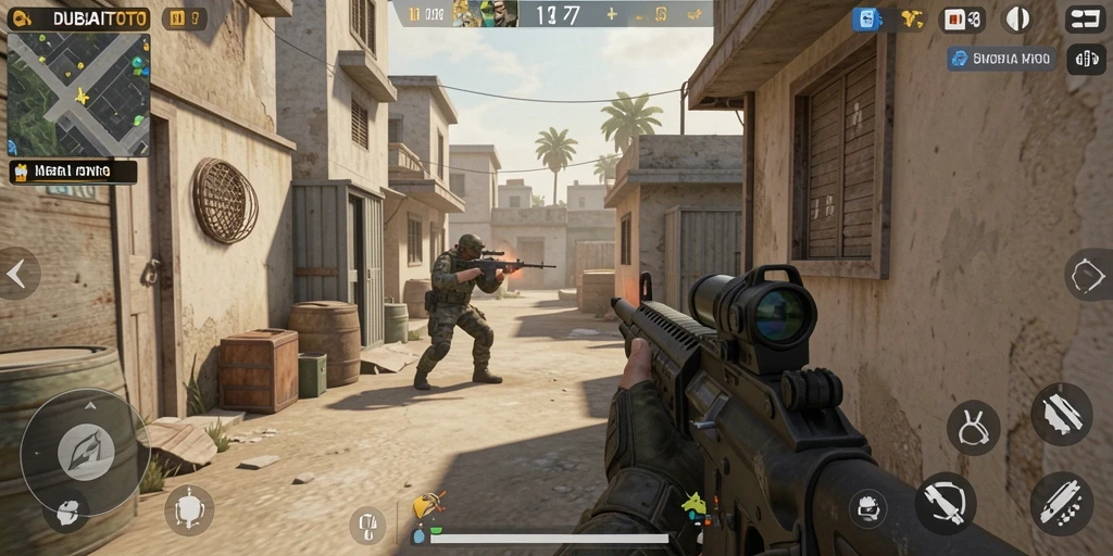 Gameplay seru DUBAITOTO dalam pertempuran FPS.
