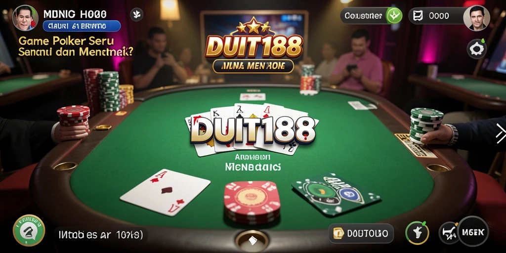 Tampilan seru gameplay Poker di DUIT188.