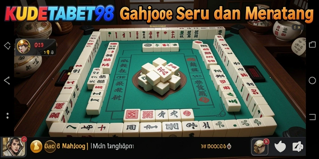 Tampilan menarik gameplay KUDETABET98 dengan ubin Mahjong.