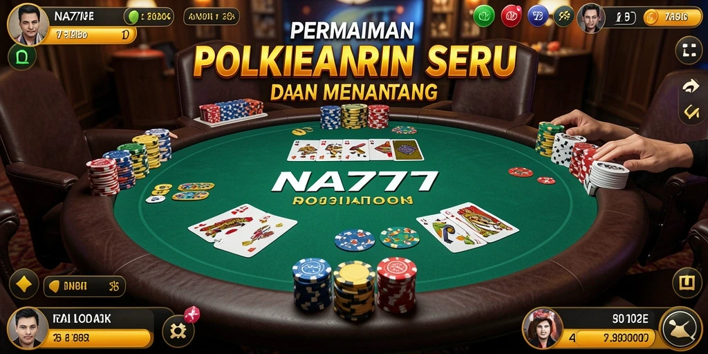 Screenshot gameplay NA777 menampilkan meja poker yang menarik dan interaksi pemain.