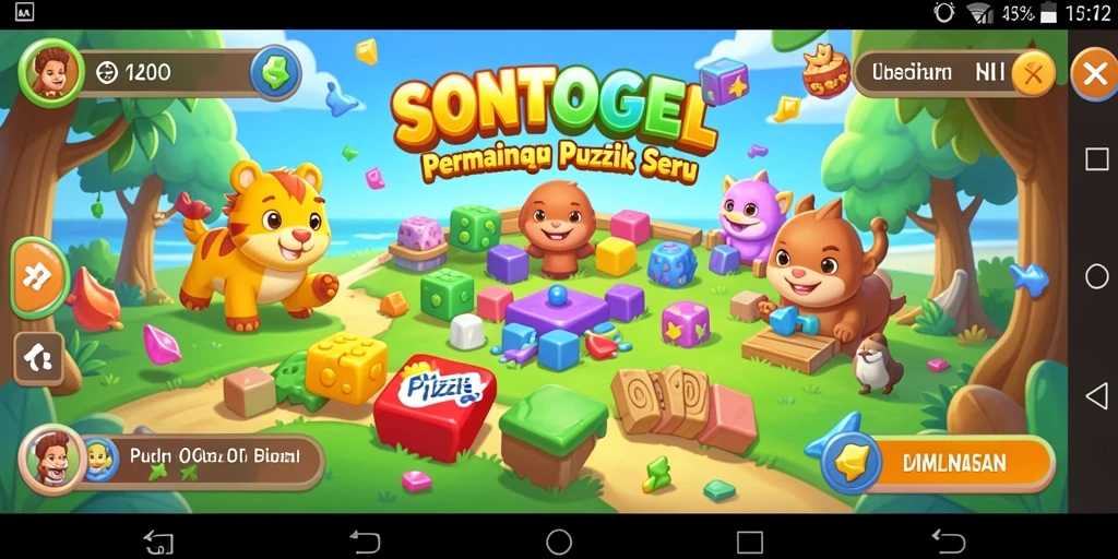 Tampilan utama gameplay SONTOGEL dengan teka-teki seru.